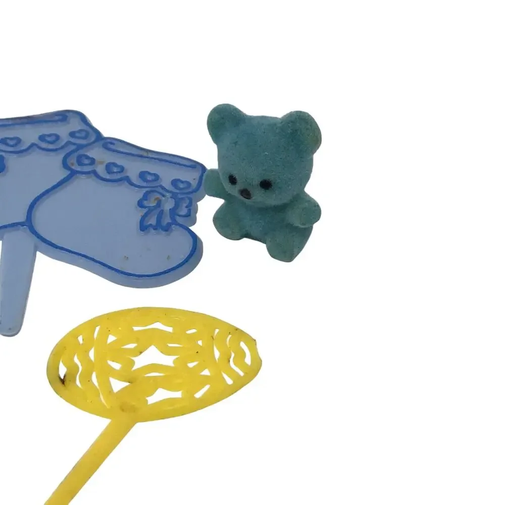 Vintage Baby Boy Shower Cake Topper Decorations Set